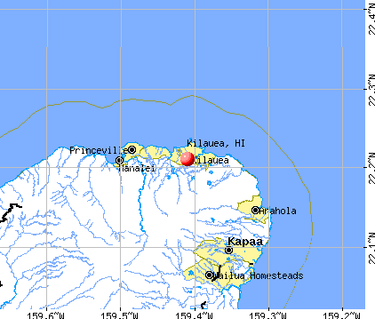 Kilauea, HI map
