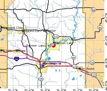 Tainter Lake, WI map