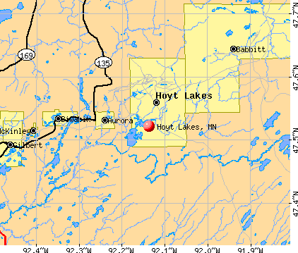 Hoyt Lakes, MN map