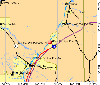 San Felipe Pueblo, NM map
