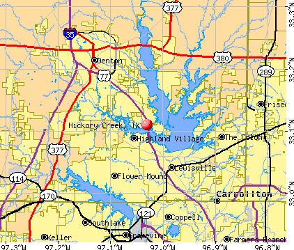 Hickory Creek, TX map