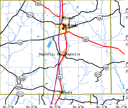 Magnolia, MS map