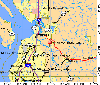 Northwest Snohomish, WA map