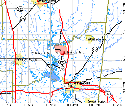 Columbus AFB, MS map