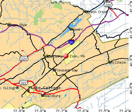 Zion, PA map