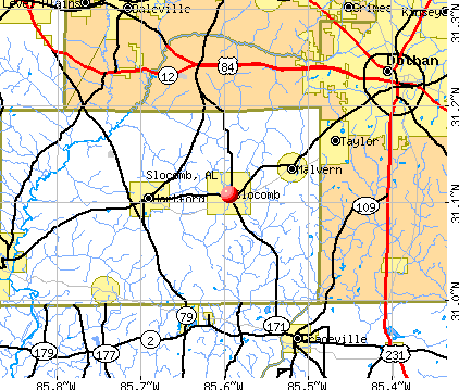 Slocomb, AL map