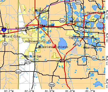 Highland City, FL map