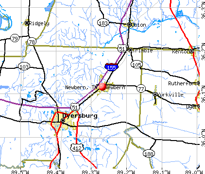 Newbern, TN map