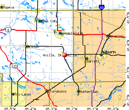 Avilla, IN map