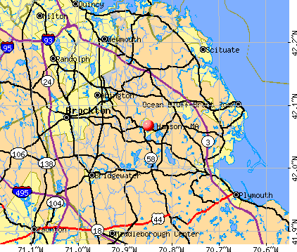 Aerial Photography Map of Hanson, MA Massachusetts