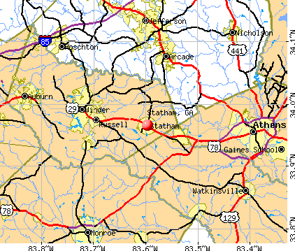 Statham, GA map