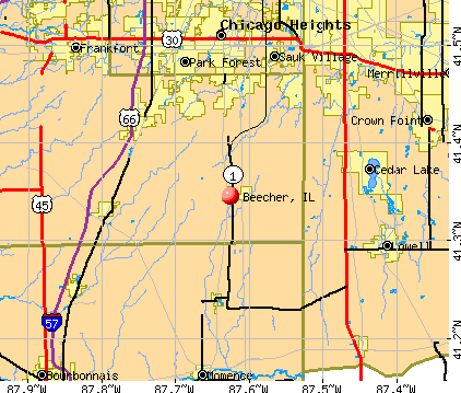 Beecher, IL map