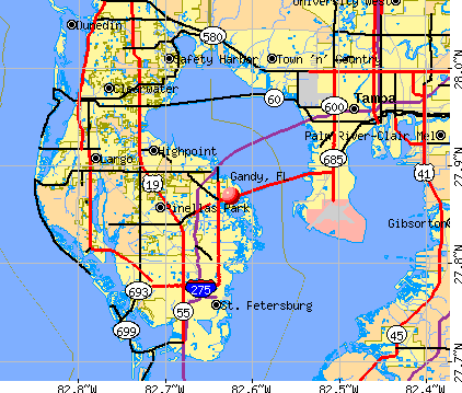 Gandy, FL map
