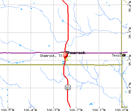 Shamrock, TX map