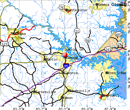 Gumlog, GA map