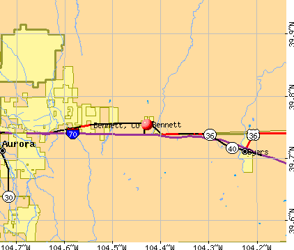 Bennett, CO map