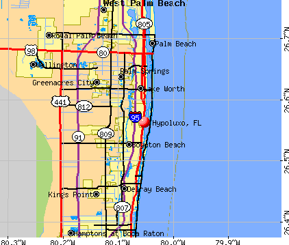 Hypoluxo, FL map