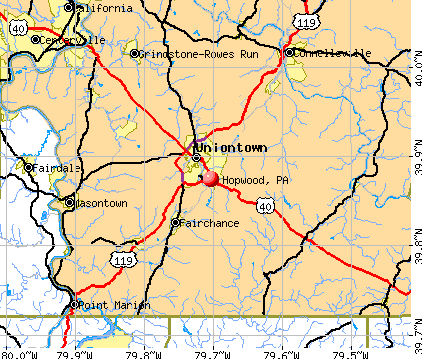 Hopwood, PA map