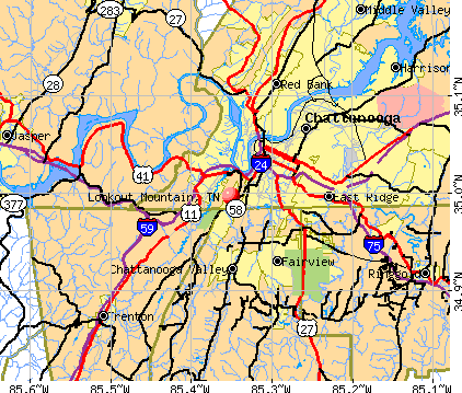 Lookout Mountain, TN map