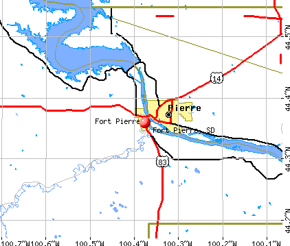 Fort Pierre, SD map