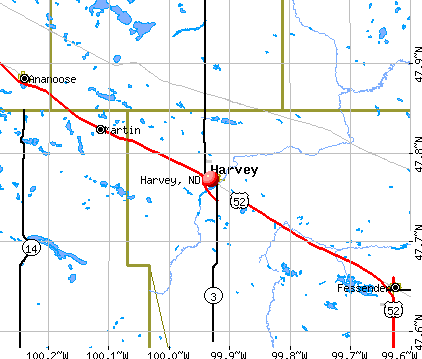Harvey, ND map