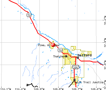 Pima, AZ map