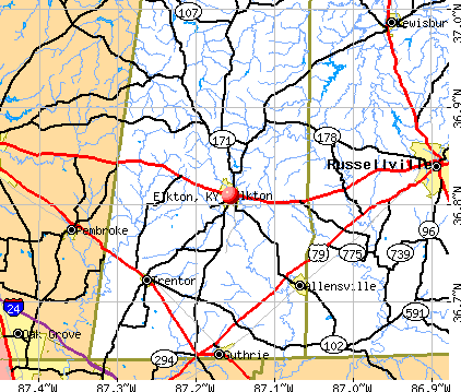 Elkton, KY map