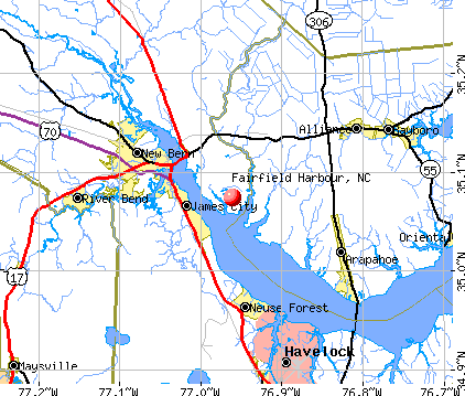 Fairfield Harbour, NC map
