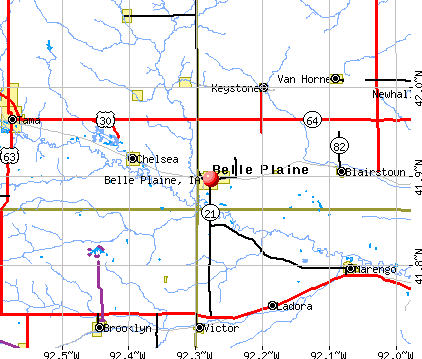 Belle Plaine, IA map