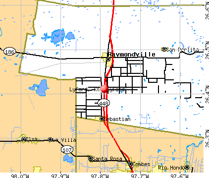 Lyford, TX map