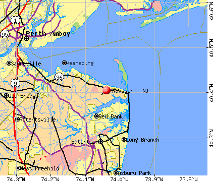 Navesink, NJ map