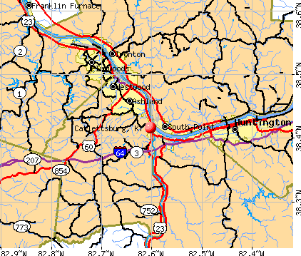 Catlettsburg, KY map