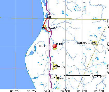 Hart, MI map