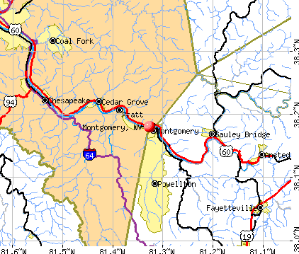 Montgomery, WV map