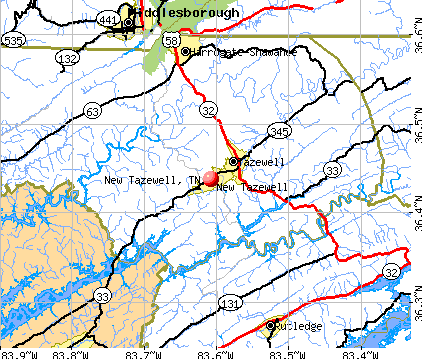 New Tazewell, TN map