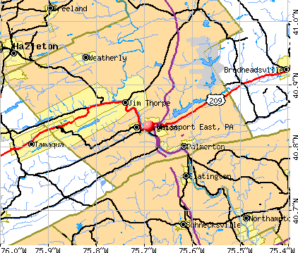 Weissport East, PA map