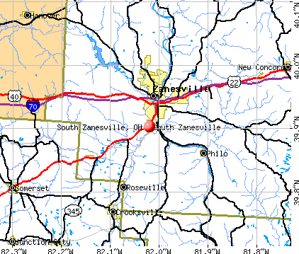 South Zanesville, OH map
