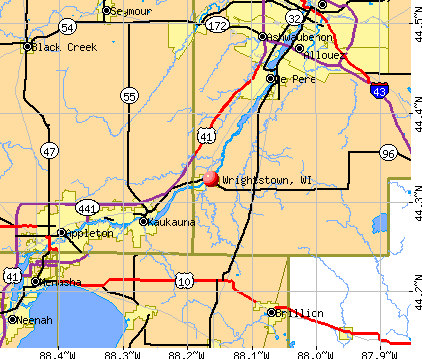 Wrightstown, WI map