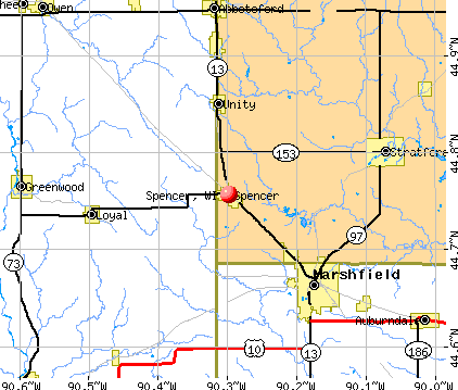 Spencer, WI map