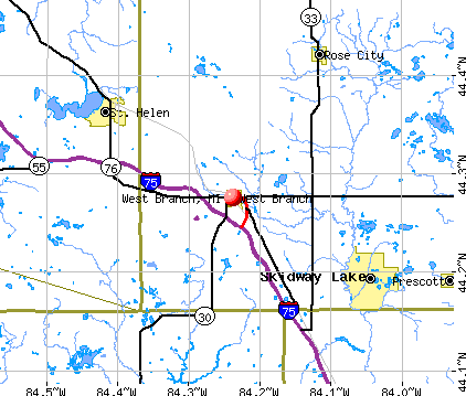 West Branch, MI map