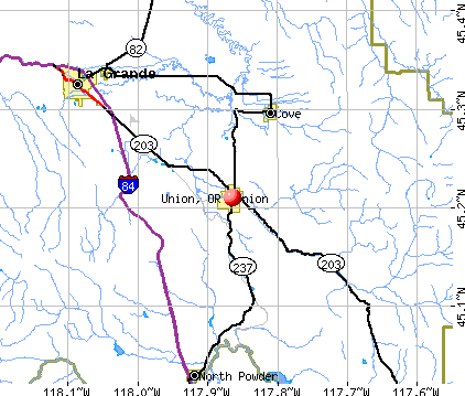 Union, OR map