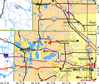 Merton, WI map