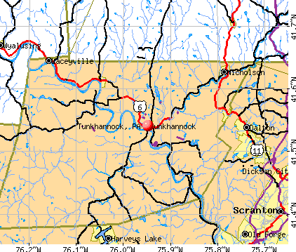 Tunkhannock, PA map