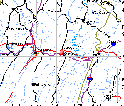 Everett, PA map