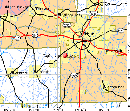 Taylor, AL map