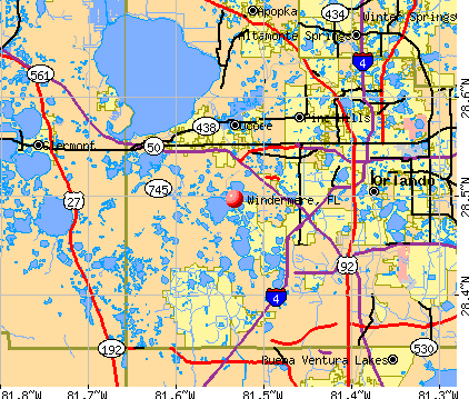 Windermere, FL map