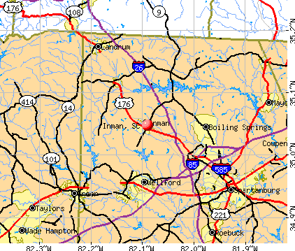 Inman, SC map