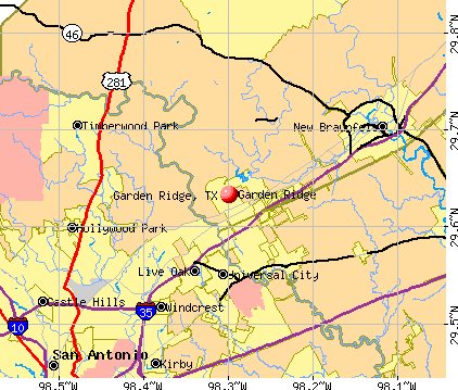 Garden Ridge, TX map