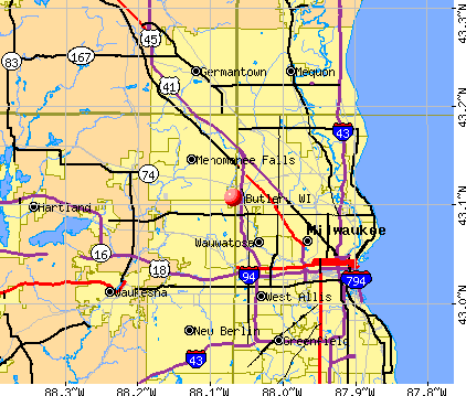 Butler, WI map