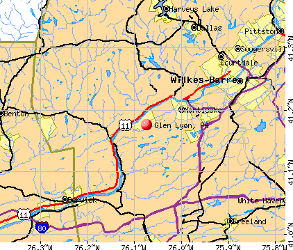 Glen Lyon, PA map